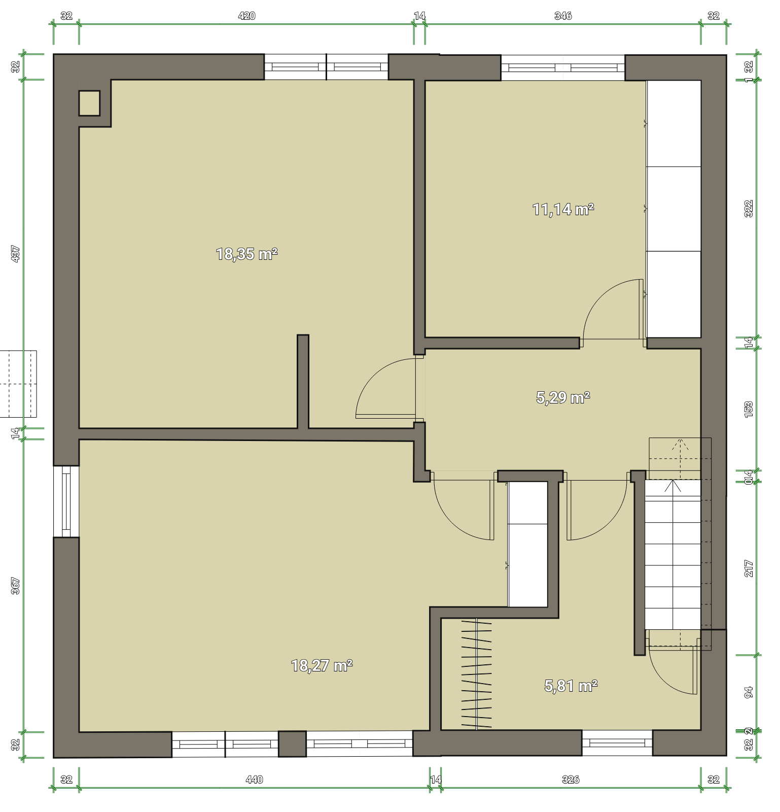Grundriss Wohnhaus Obergeschoss